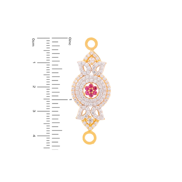 Reversible Broach With Gemstones in 22K Gold