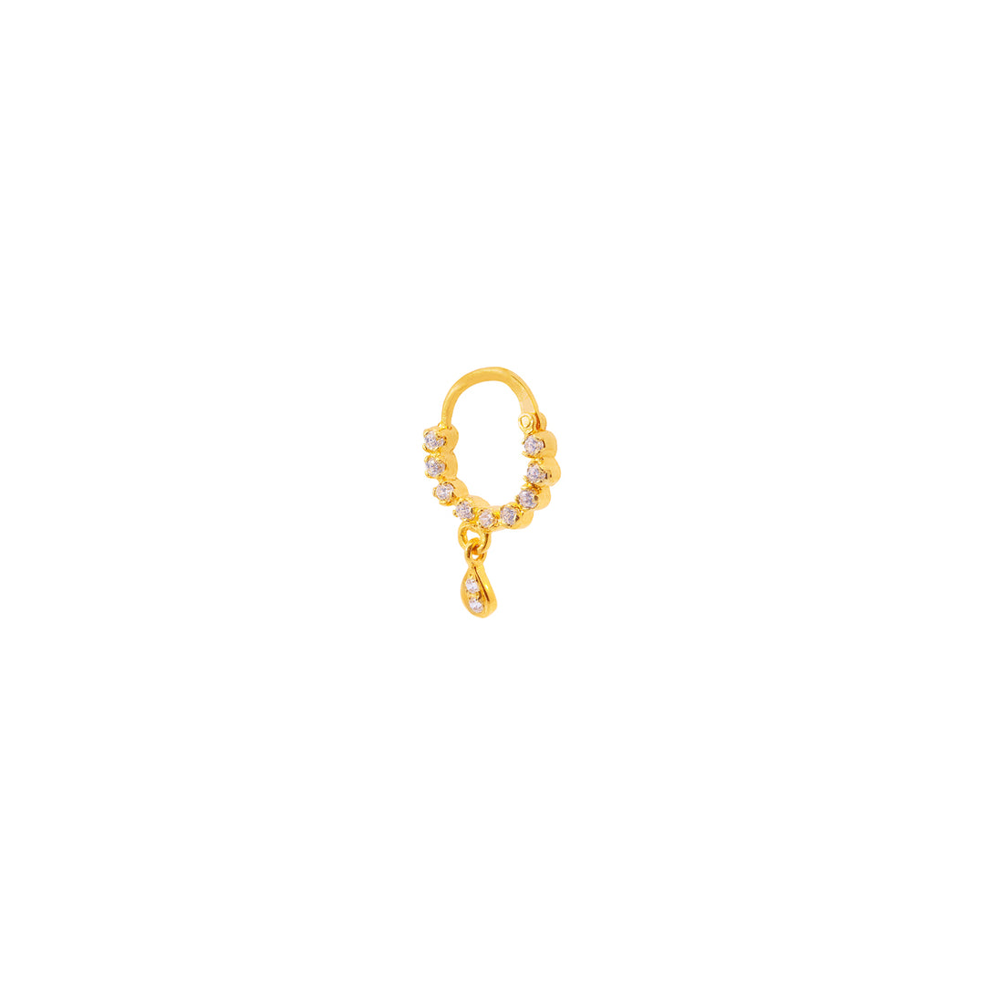 Lovely Nose Pin With CZ in 22K Gold