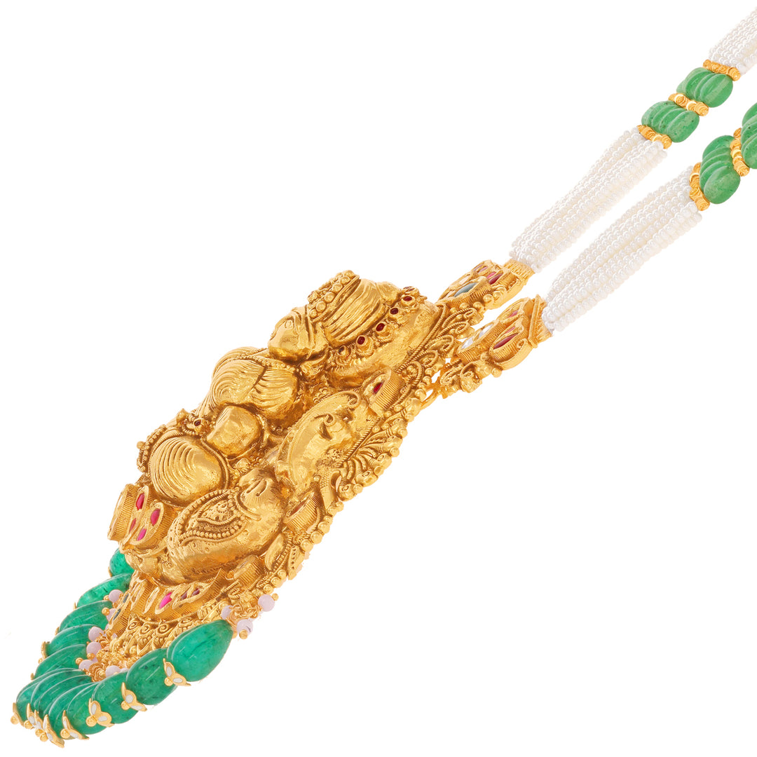 Antique Laxmi Patta Haarm With Kundan & Gemstones in 22K Gold