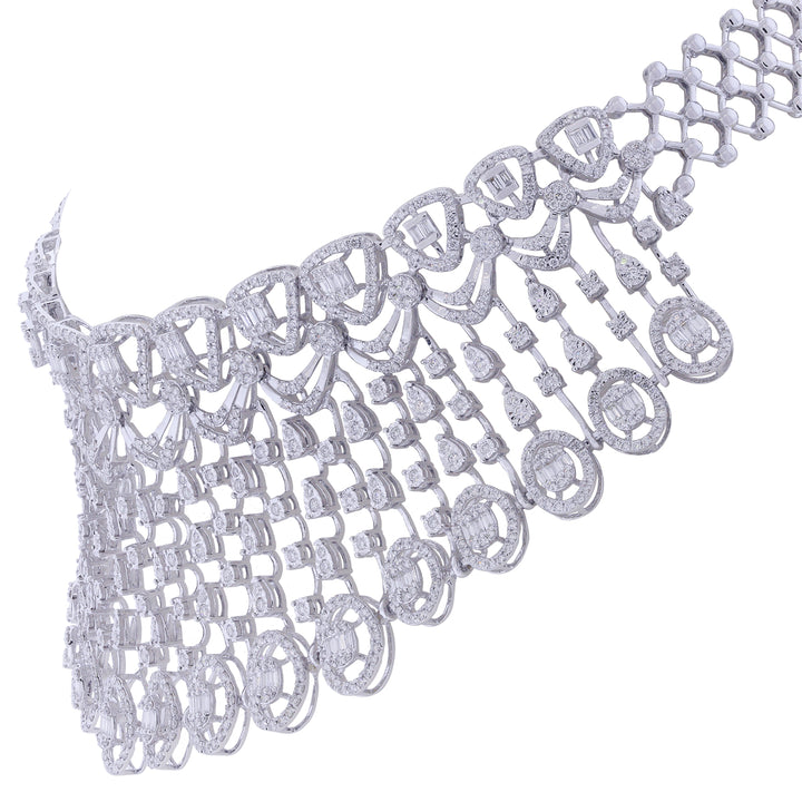 10.91CTW VVS/FG Diamond Choker Set in 18K White Gold