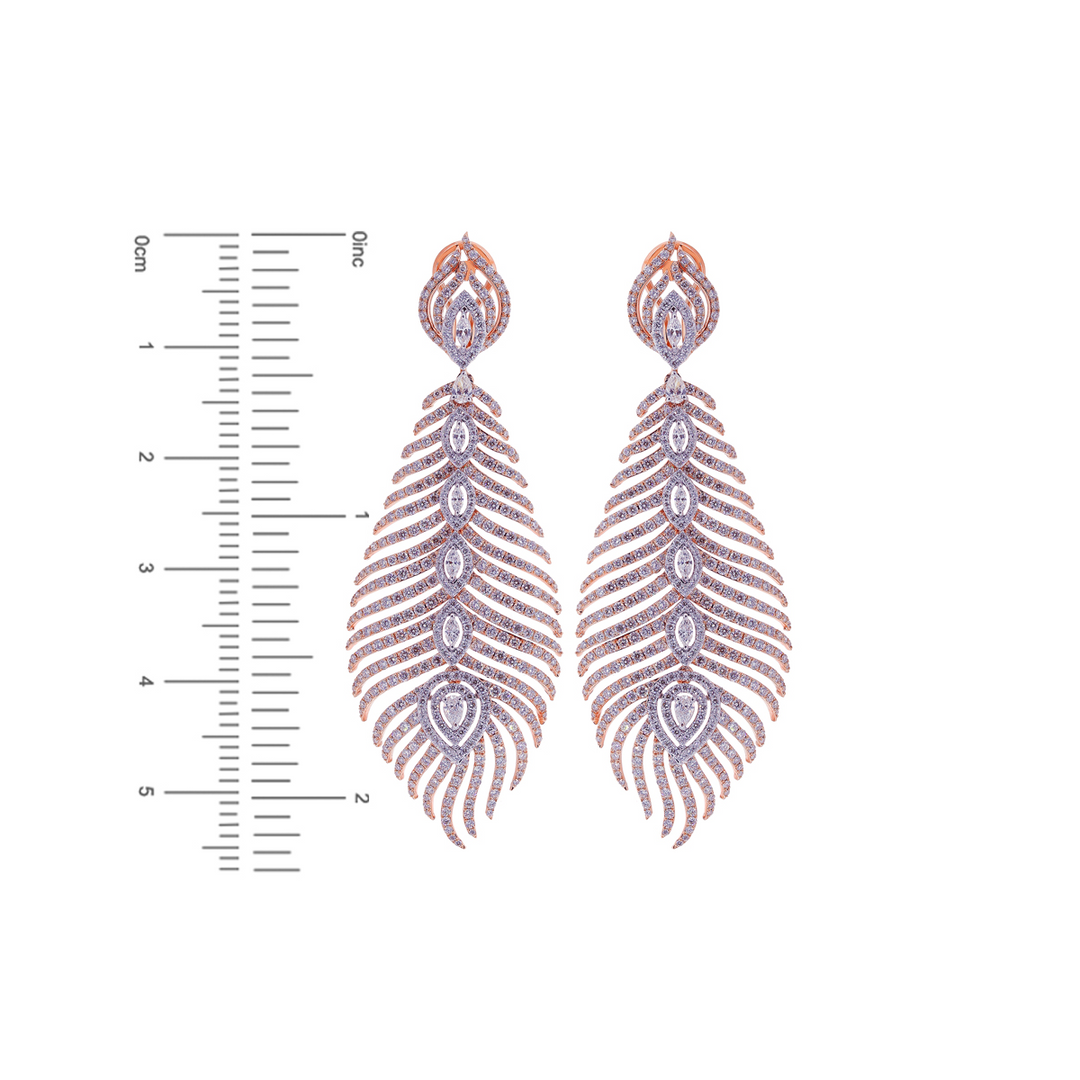 15.90Ct VVS/FG Diamond Necklace Set in 18K Rose Gold