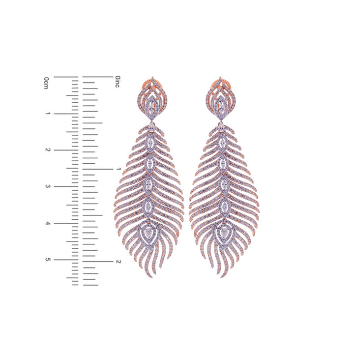 15.90Ct VVS/FG Diamond Necklace Set in 18K Rose Gold