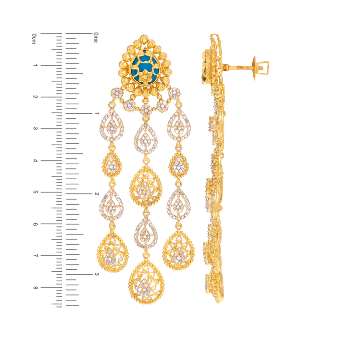15.13CTW Rose Cut Diamond Choker Set With Turquoise in 22K Gold