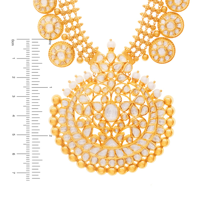 38.20CTW Rose Cut Diamond Antique Paata Haaram in 22K Gold