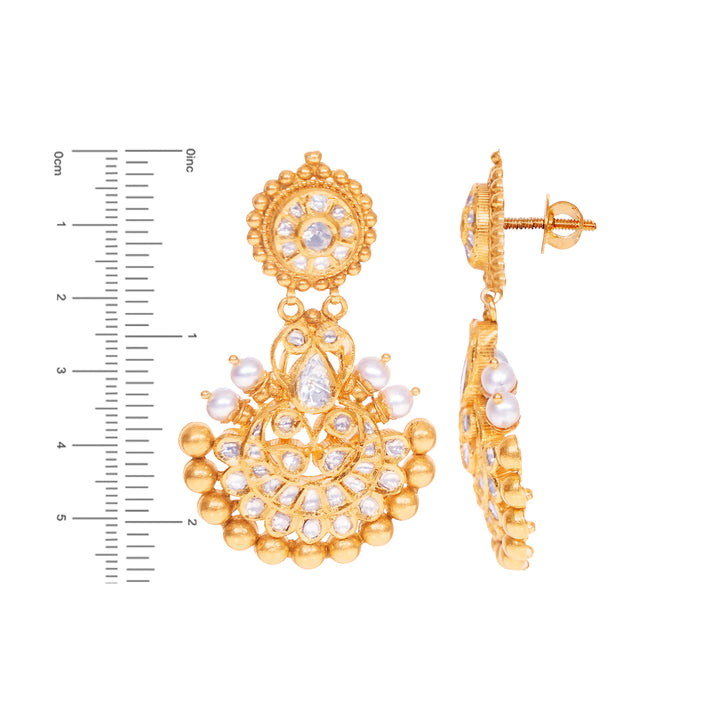 38.20CTW Rose Cut Diamond Antique Paata Haaram in 22K Gold