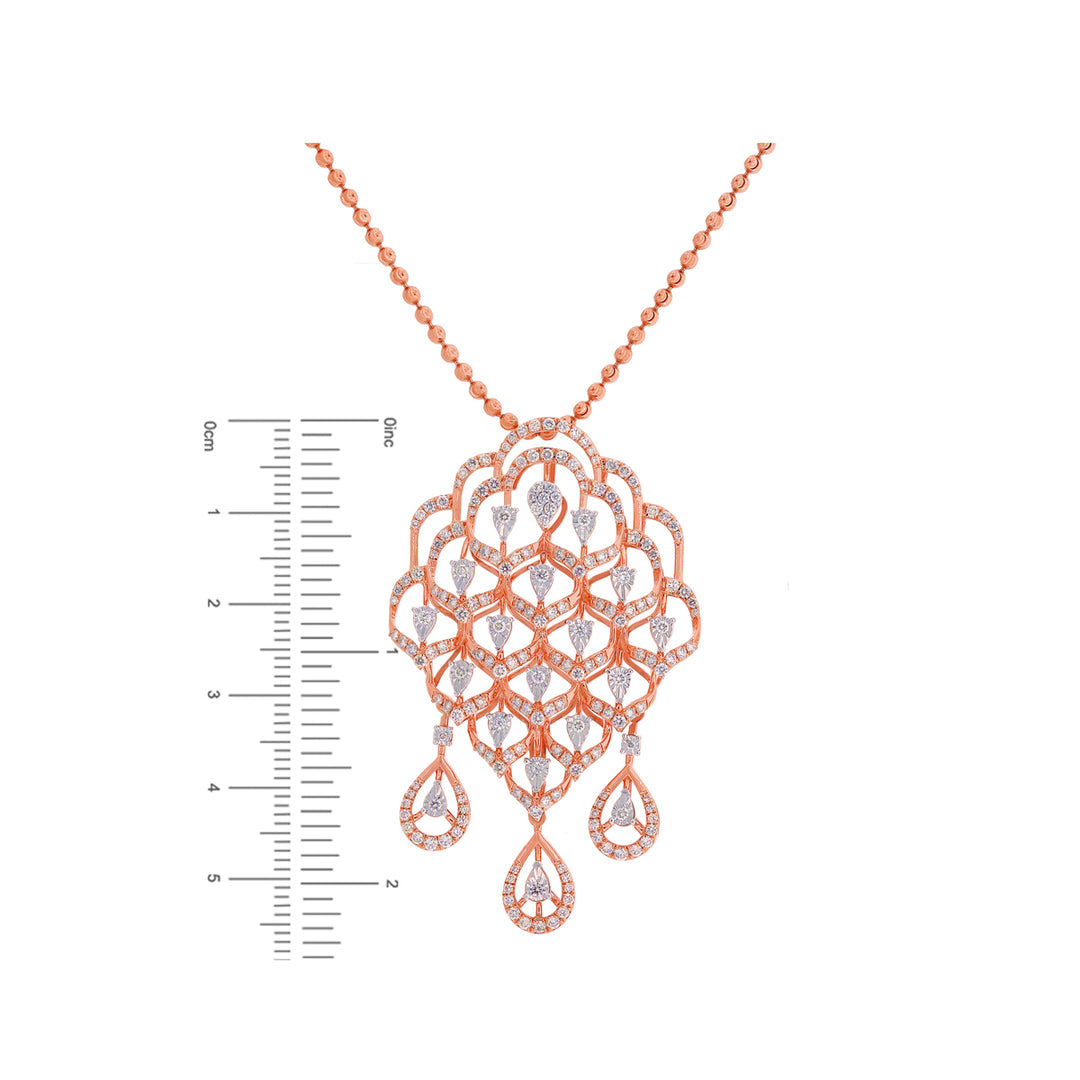 3.84CTW VVS/FG Diamond Pendant Set in 18K Rose Gold