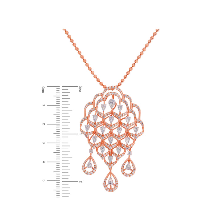 3.84CTW VVS/FG Diamond Pendant Set in 18K Rose Gold