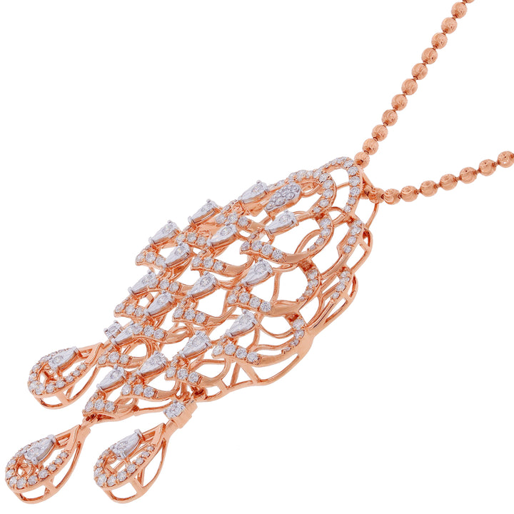 3.84CTW VVS/FG Diamond Pendant Set in 18K Rose Gold
