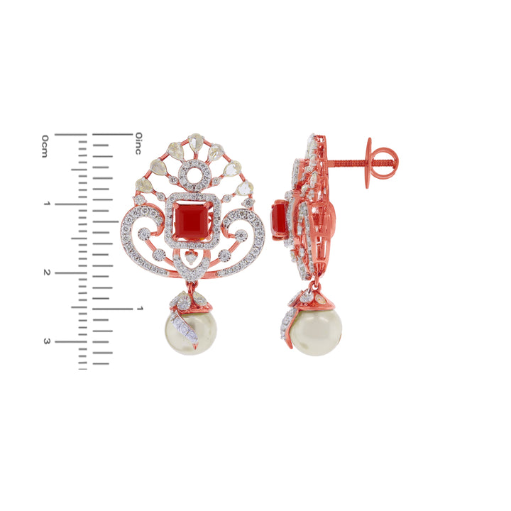 6.6Ct VVS/FG White And Rose Cut Diamond Pendant Set With Changeable Gemstones in 18K Rose Gold