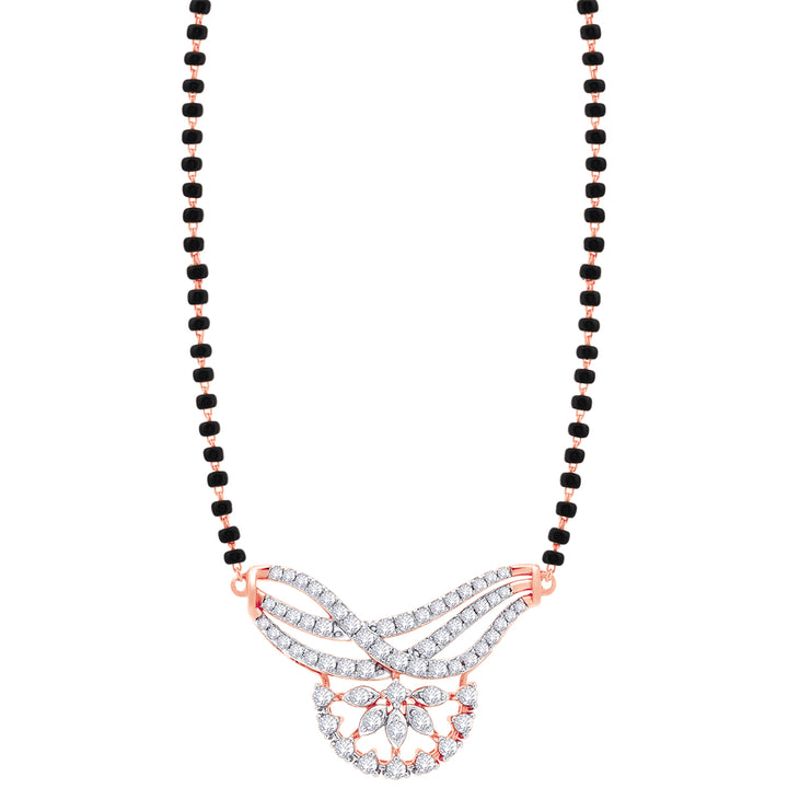 0.60Ct VVS/FG Diamond Mangalsutra in 18K Rose Gold