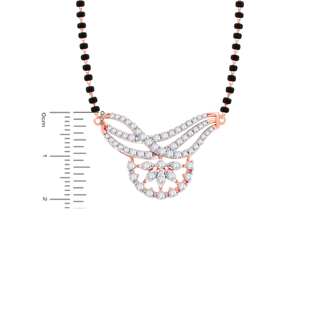 0.60Ct VVS/FG Diamond Mangalsutra in 18K Rose Gold