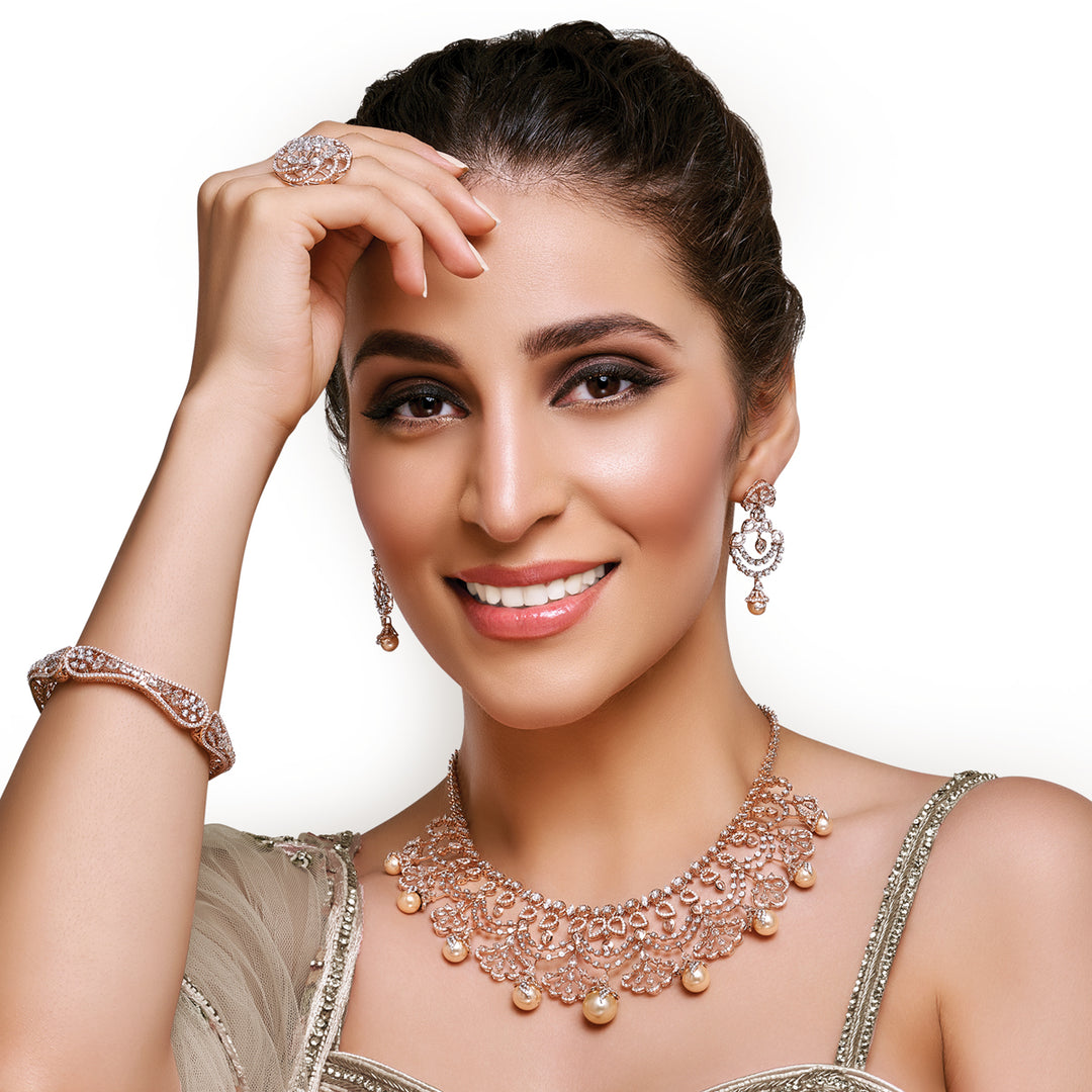 11.47Ct VVS/FG Diamond Set of 2Pcs Bangles in 18K Rose Gold