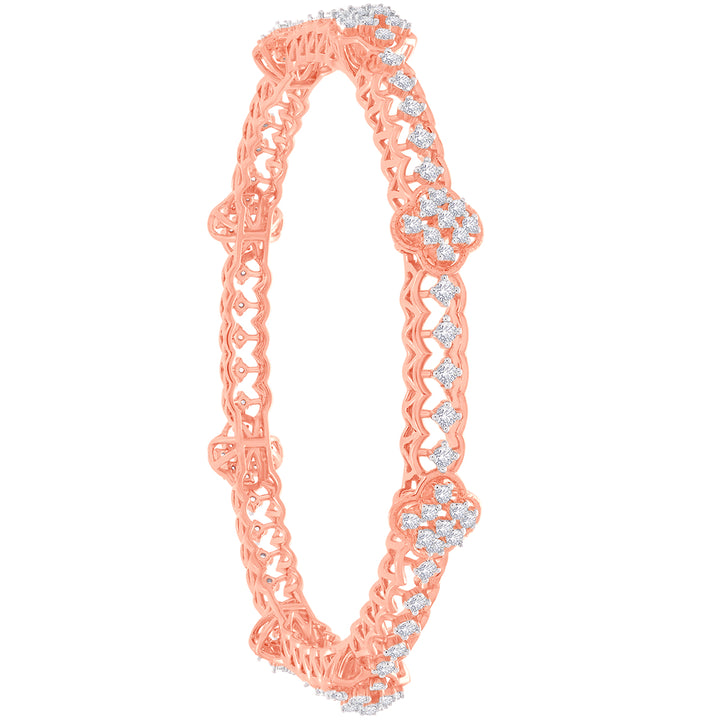 3.84Ct VVS/FG Diamond Set Of 2pcs Bangles in 18K Rose Gold