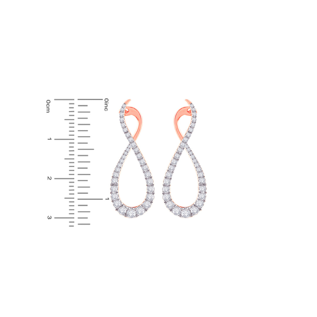 0.76Ct VVS/FG Diamond Clipon Earrings in 18K Rose Gold