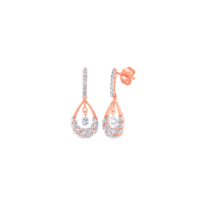 0.54Ct VVS/FG Diamond Earrings in 18K Rose Gold