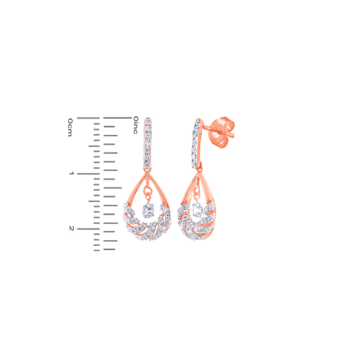 0.54Ct VVS/FG Diamond Earrings in 18K Rose Gold