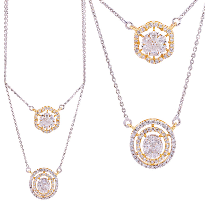 1.48Ct VVS/EF Diamond Necklace in 18K White Gold