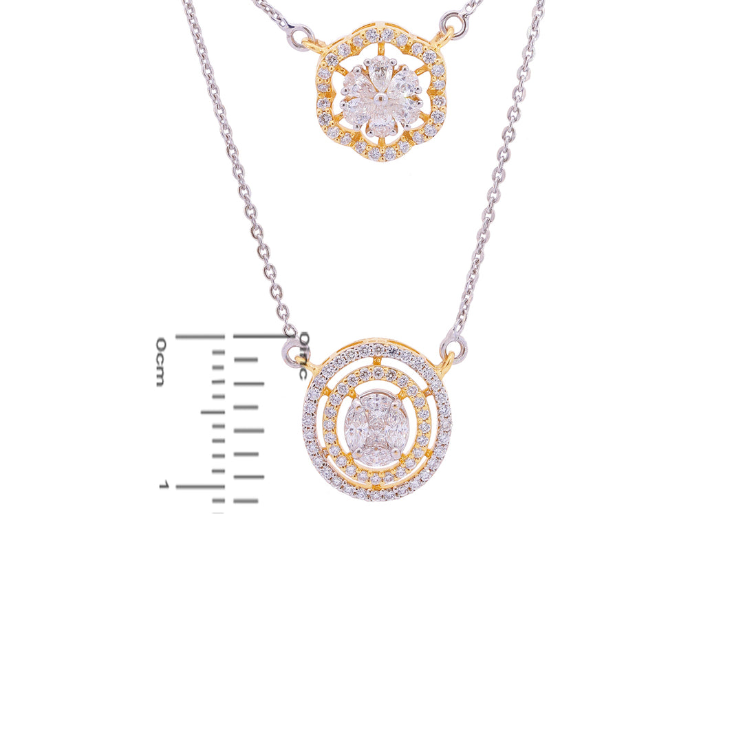 1.48Ct VVS/EF Diamond Necklace in 18K White Gold