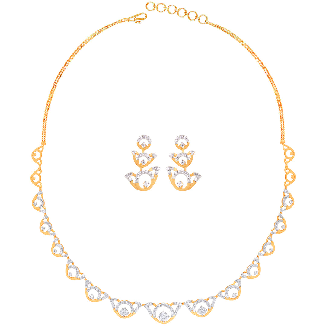 1.64Ct VVS/FG Diamond Necklace Set in 18K Gold