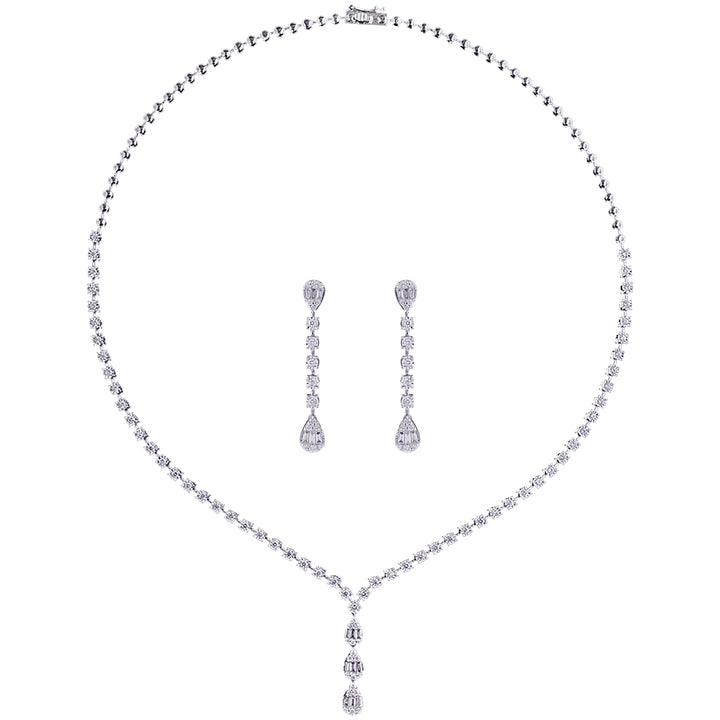 2.00Ct VVS/FG Diamond Necklace Set in 18K White Gold