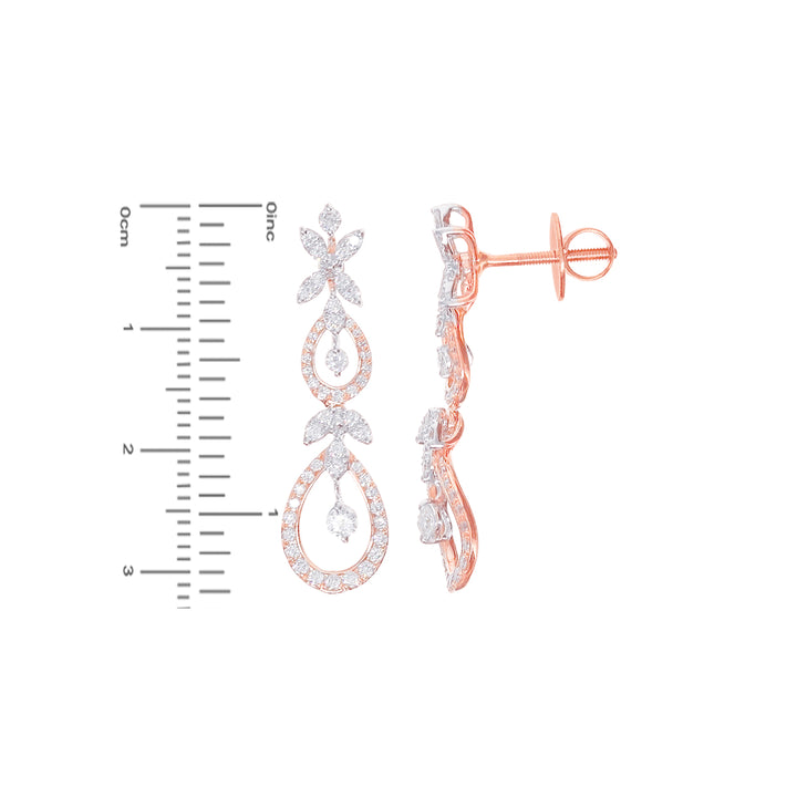 5.11Ct VVS/FG Diamond Necklace Set in 18K Rose Gold