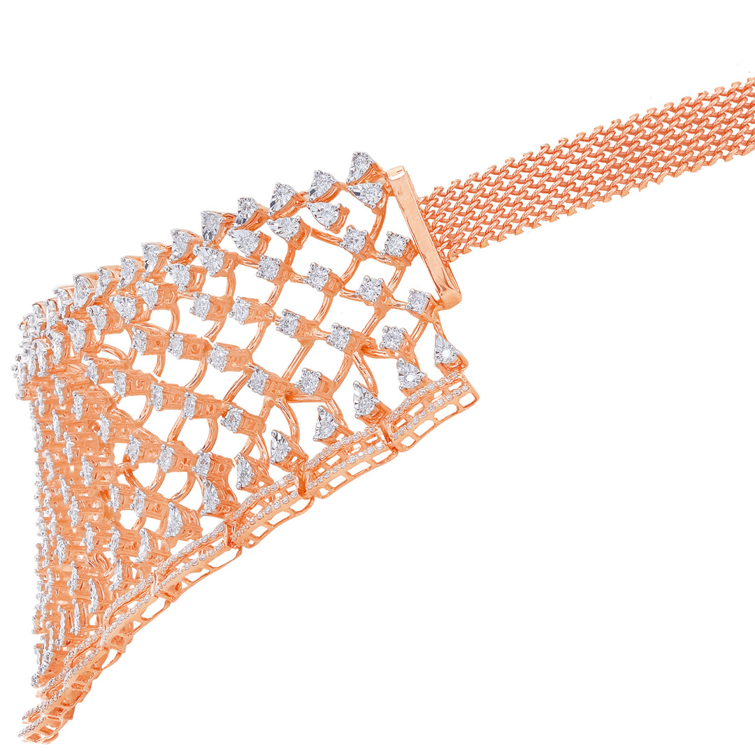 4.09Ct VVS/EF Diamond Choker Set in 18K Rose Gold