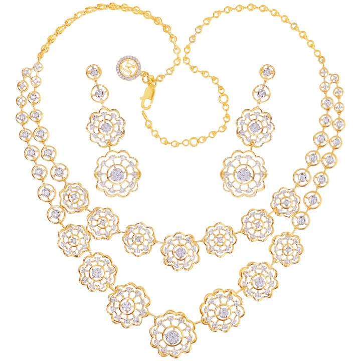4.85Ct VVS/FG Diamond Necklace Set in 18K Gold