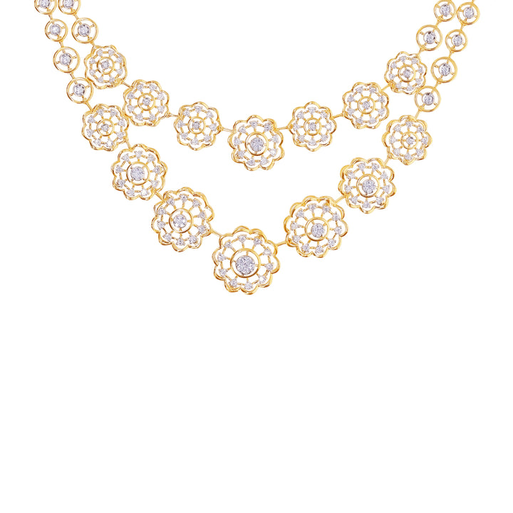 4.85Ct VVS/FG Diamond Necklace Set in 18K Gold