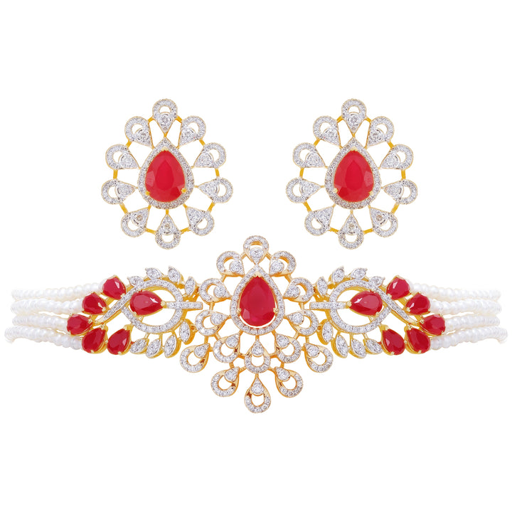 3.49Ct VS-SI/HI Diamond Choker Set With Gemstones in 18K Gold