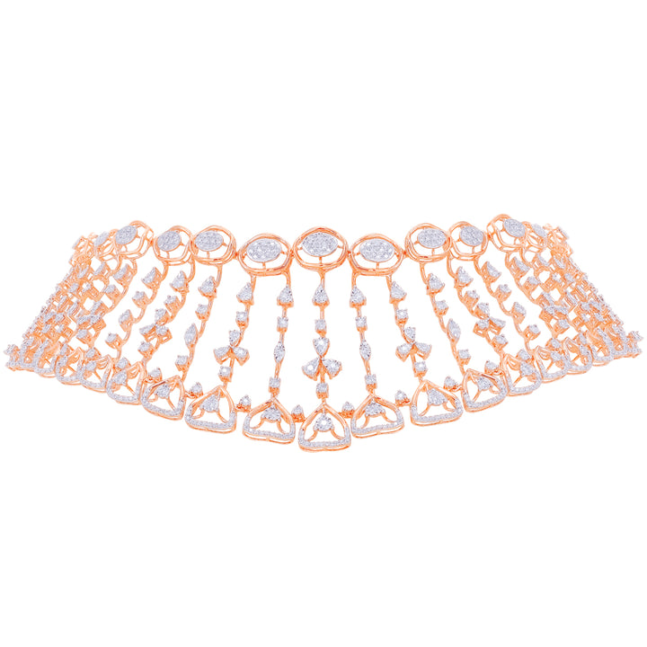 3.09Ct VVS/EF Diamond Choker Set in 18K Rose Gold