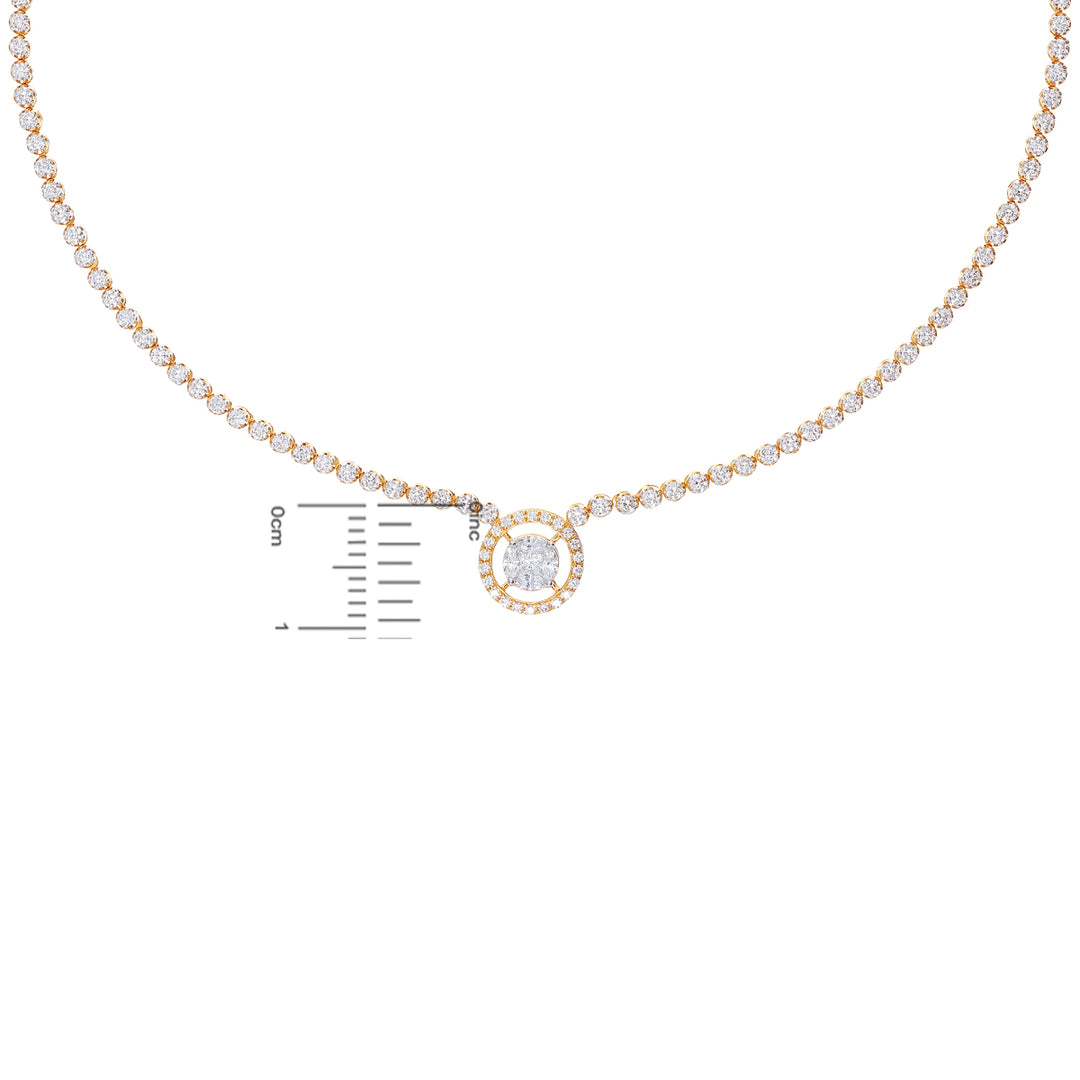 3.68Ct VVS/FG Diamond Necklace Set in 18K Gold