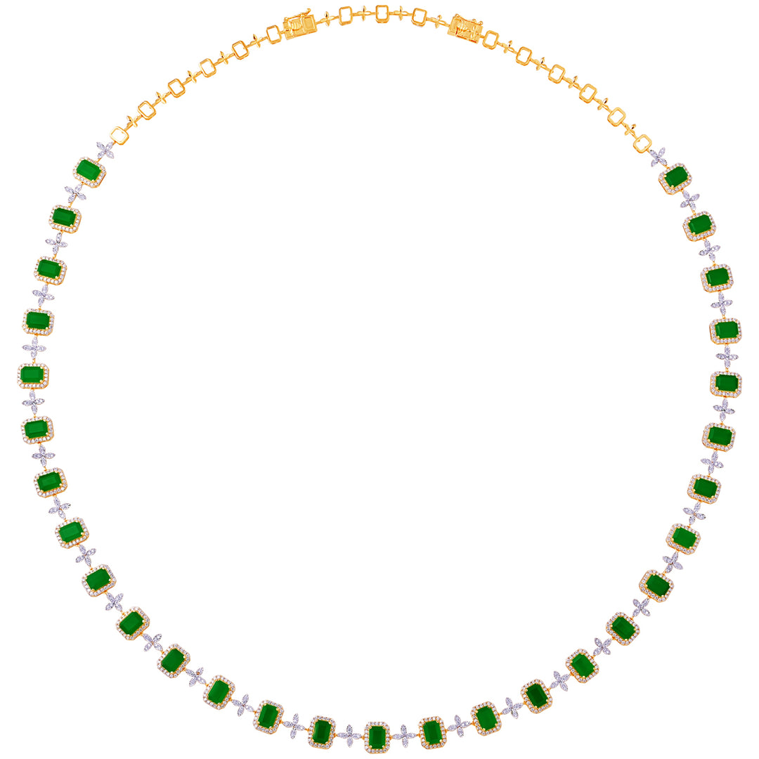 4.81Ct VVS/FG Diamond Necklace With Gemstones in 18K Gold