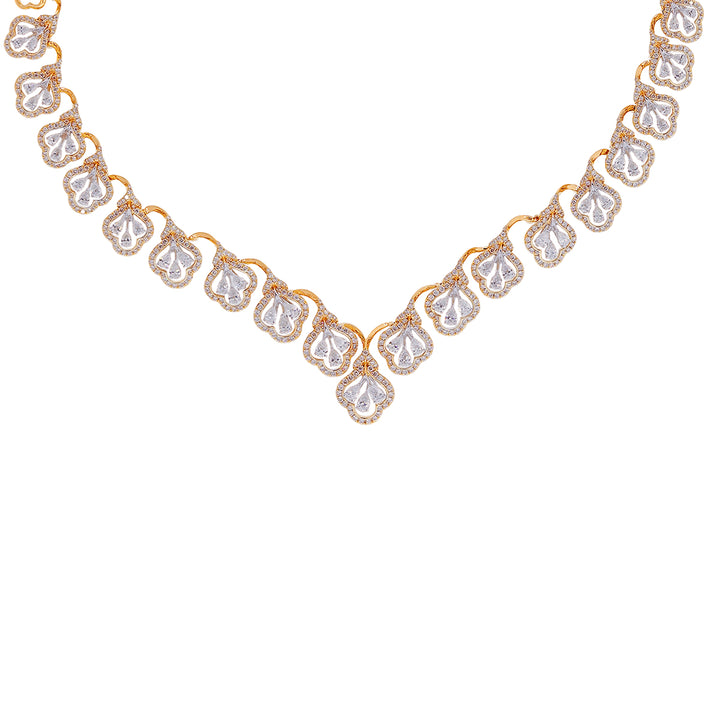 5.96Ct VVS/FG Diamond Necklace Set in 18K Gold