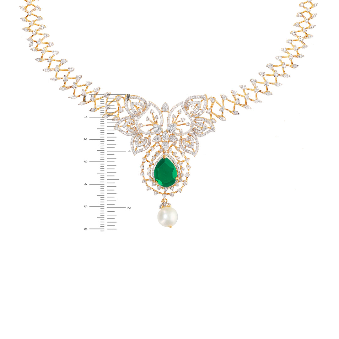 5.21Ct VVS/EF Diamond Necklace Set With Changeable Gemstones in 18K Gold