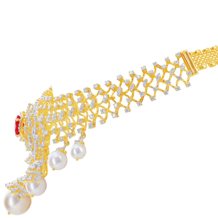 5.4Ct VVS/EF Diamond Choker With Changable Gemstones in 18K Gold