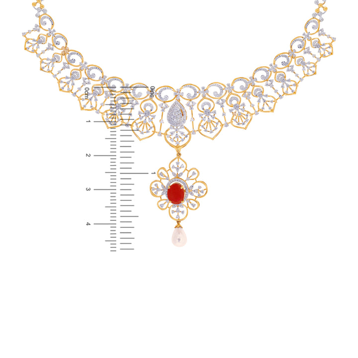 5.94Ct VVS/FG Diamond Necklace Set with Changeable Gemstones in 18K Gold