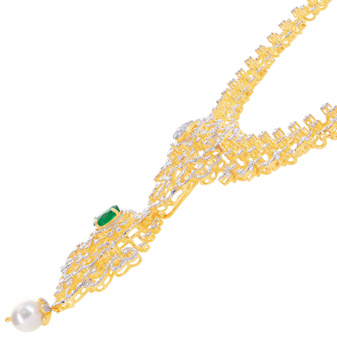 6.61Ct VVS/EF Diamond Necklace Set With Changable Gemstones in 18K Gold