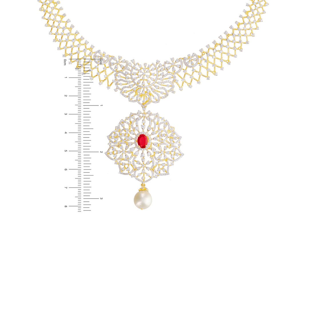 5.48Ct VVS/EF Diamond Necklace With Changable Gemstones in 18K Gold