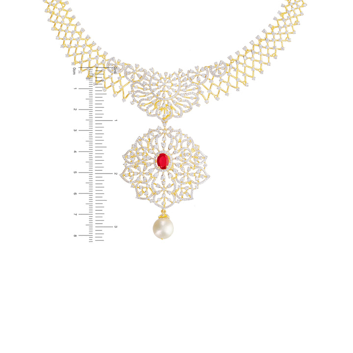 5.48Ct VVS/EF Diamond Necklace With Changable Gemstones in 18K Gold