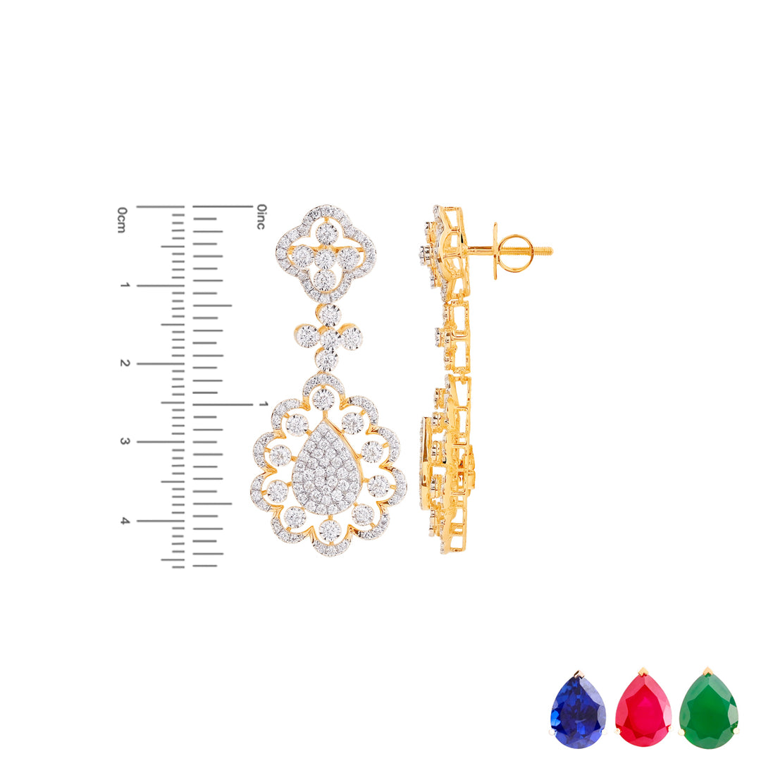 6.87Ct VVS/FG Diamond Necklace Set With Changeable Gemstones in 18K Gold