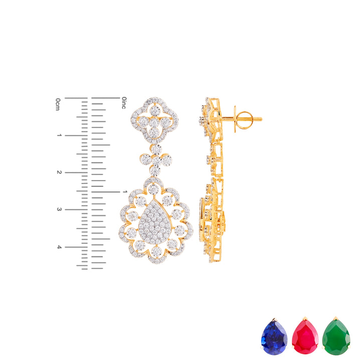 6.87Ct VVS/FG Diamond Necklace Set With Changeable Gemstones in 18K Gold