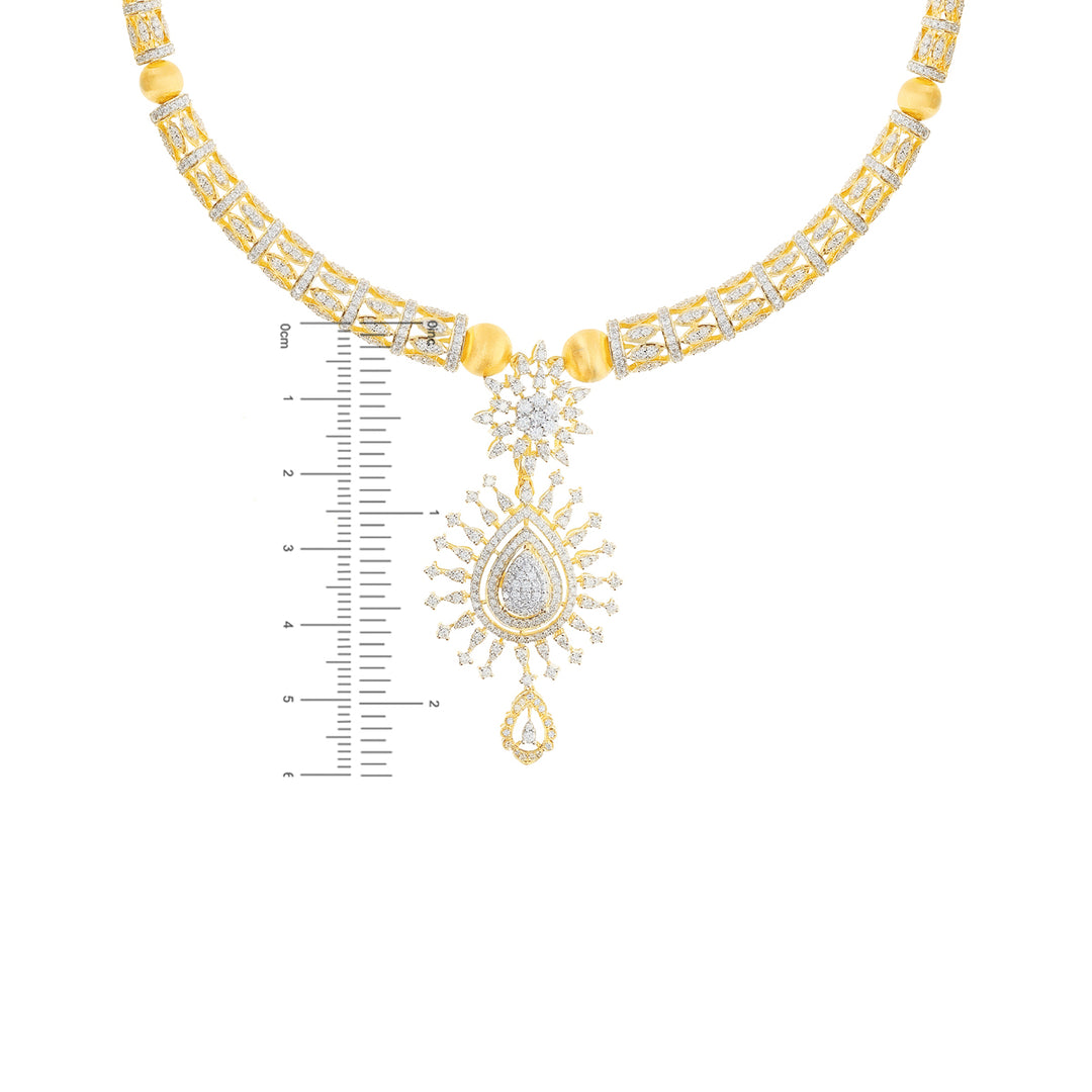 7.72Ct VVS/FG Diamond Necklace Set With Changeable Gemstones in 18K Gold