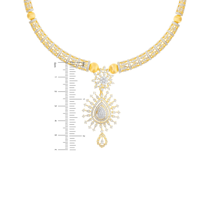7.72Ct VVS/FG Diamond Necklace Set With Changeable Gemstones in 18K Gold