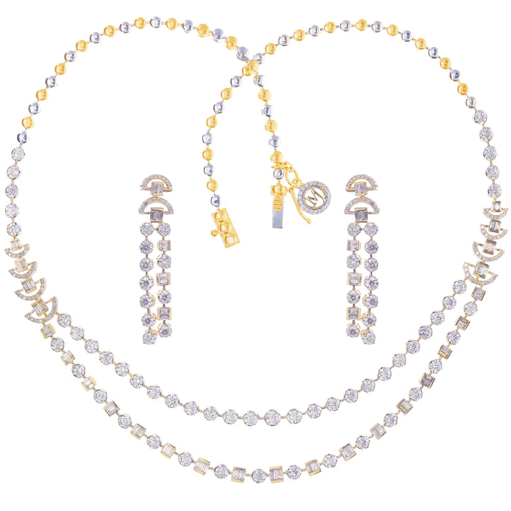 8.31Ct VS/GHI Diamond Necklace Set in 18K Gold