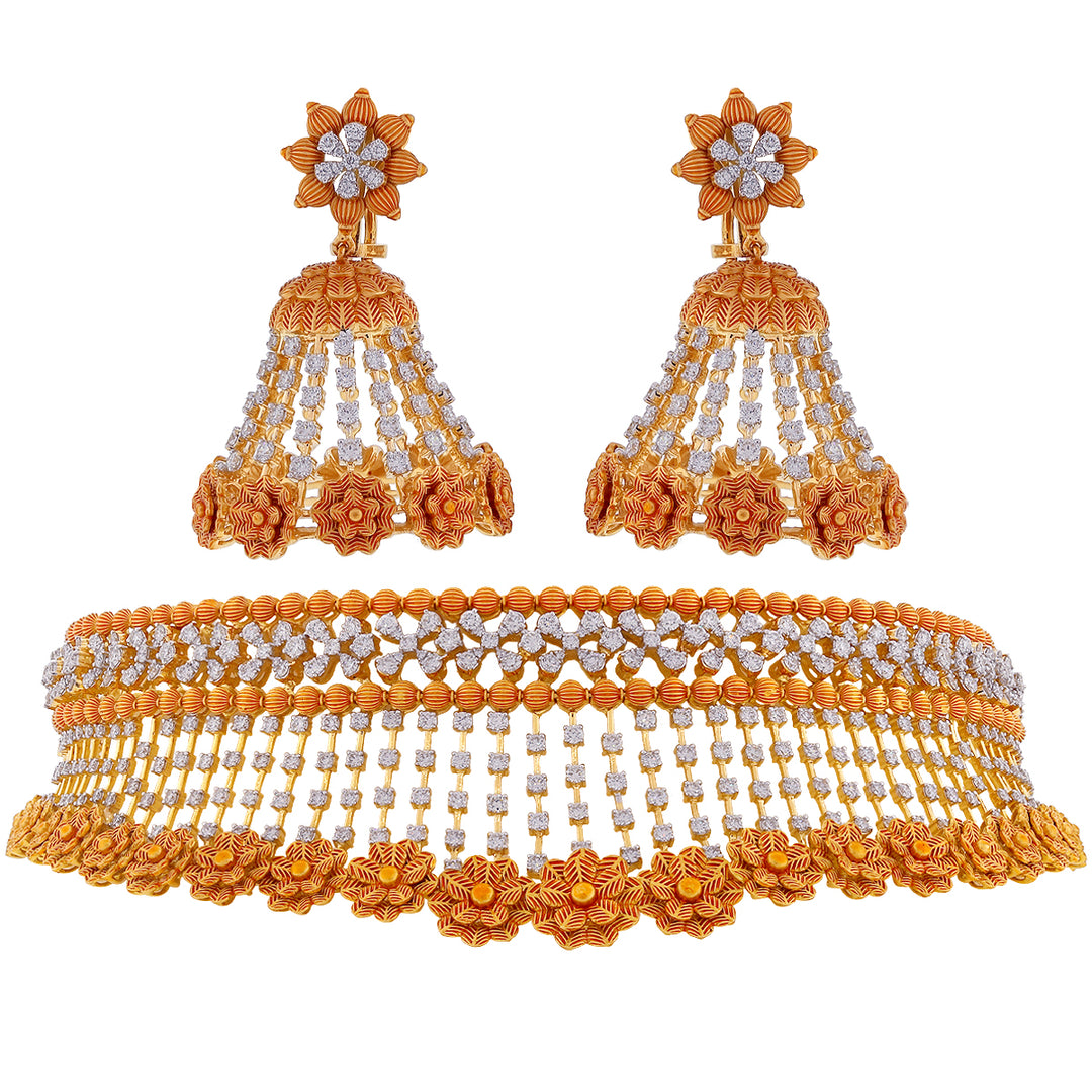 11.06Ct VVS/GH Diamond Choker Set in 18K Gold