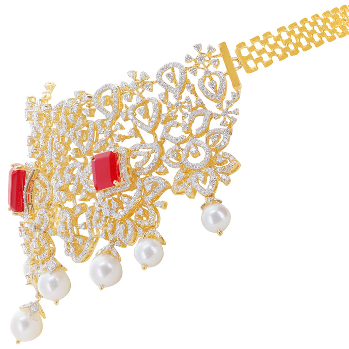 13.1Ct VVS/EF Diamond Choker With Changeable Gemstones in 18K Gold