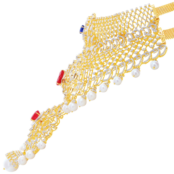 13.86Ct VVS/EF Diamond Choker With Changable Gemstones in 18K Gold