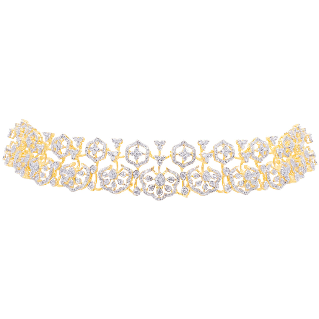 13.60Ct VVS/EF Diamond Choker Set With Changeable Gemstones in 18K Gold