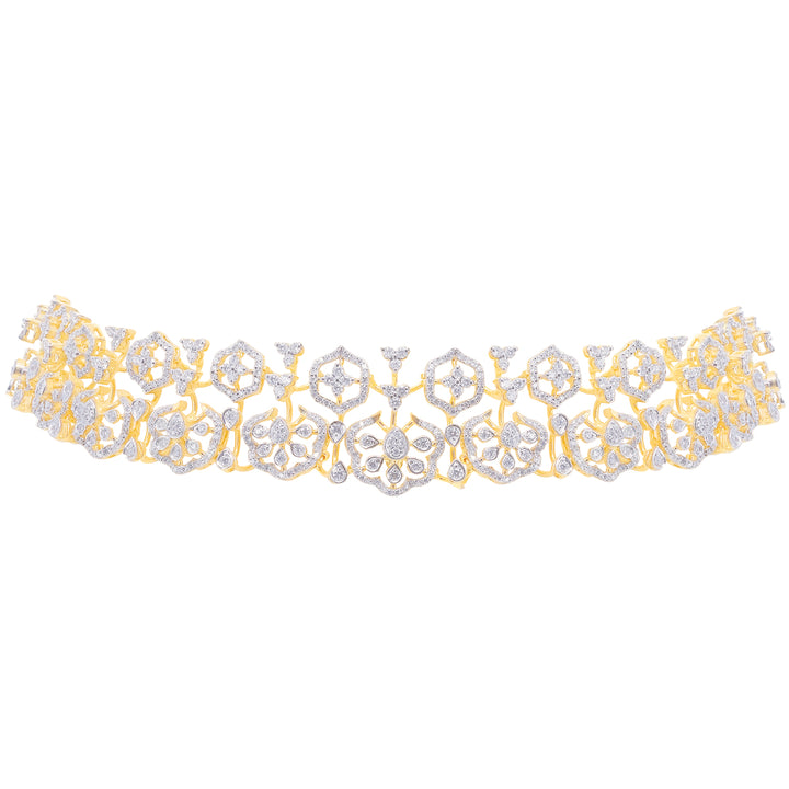 13.60Ct VVS/EF Diamond Choker Set With Changeable Gemstones in 18K Gold