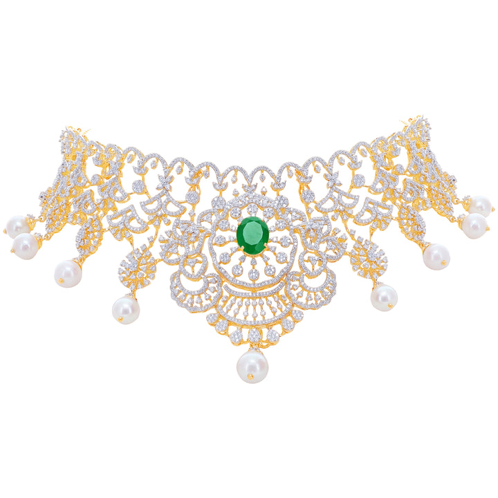 13.85Ct VVS/EF Diamond Choker With Changable Gemstones in 18K Gold